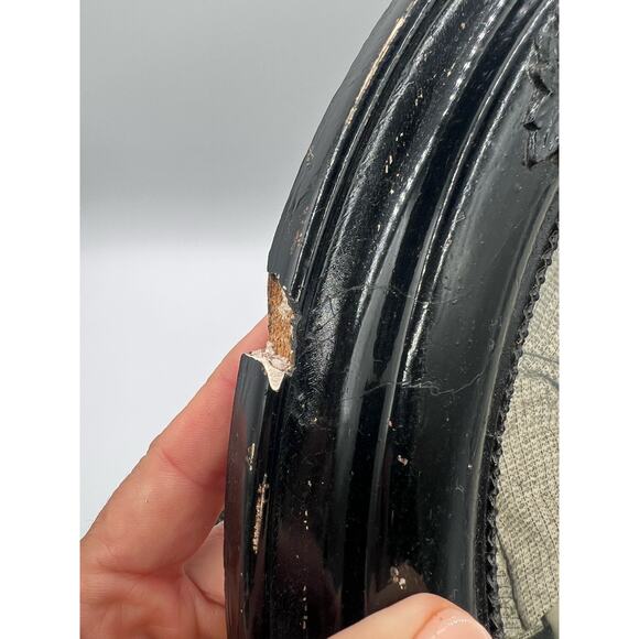 2 Vintage Wooden Carved Picture Frames With Glass Black Beautiful Detail - Picture 8 of 10